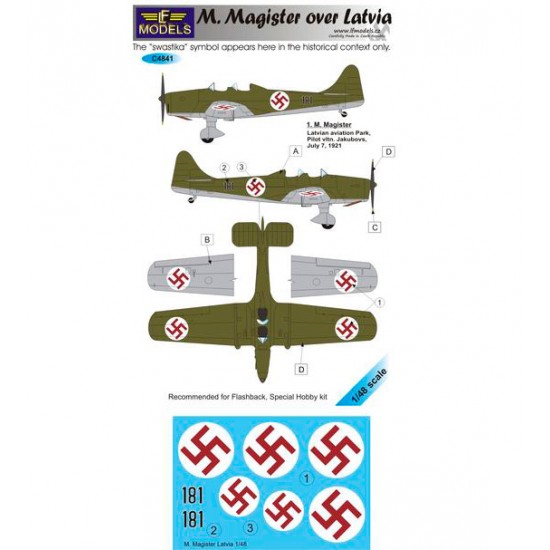 1/48 M. Magister over Latvia 1 Decal Option for Flashback/Special Hobby kit