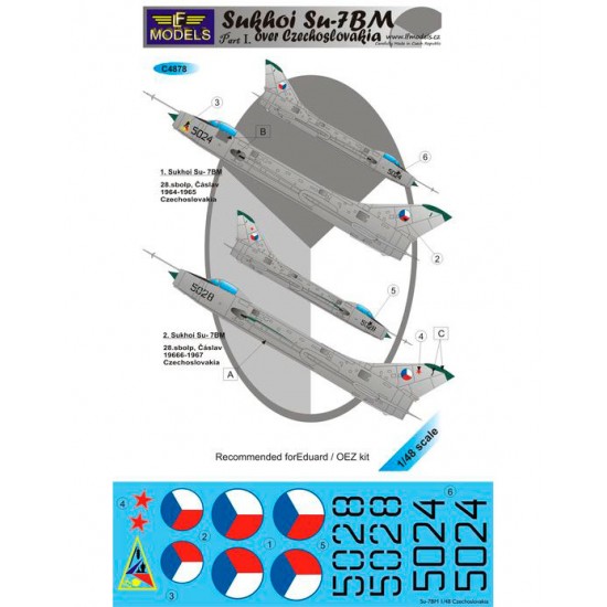 1/48 Sukhoi Su-7BM over Czechoslovakia part I. Decal for Eduard, OEZ kit