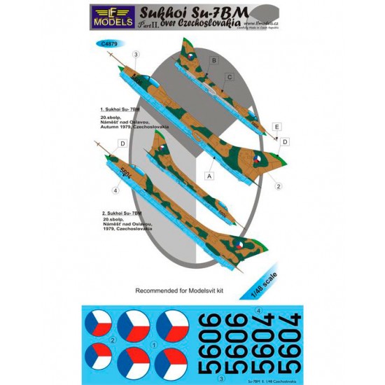 1/48 Sukhoi Su-7BM over Czechoslovakia part II. Decal for Eduard, OEZ kit