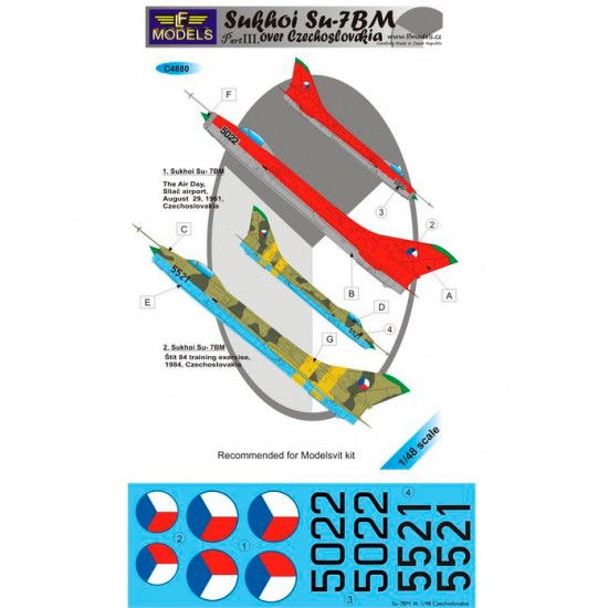 1/48 Sukhoi Su-7BM over Czechoslovakia part III. Decal for Eduard, OEZ kit