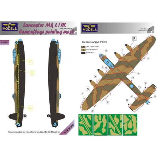 1/32 Lancaster Mk.I. / III. Camo Mask for Hong Kong Models/Border Model