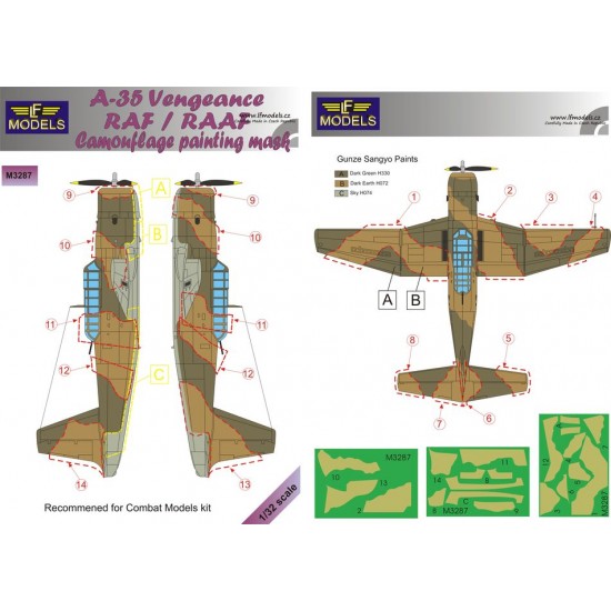 1/32 A-35 RAF / RAAF Camouflage Painting Mask for Combat Models kit