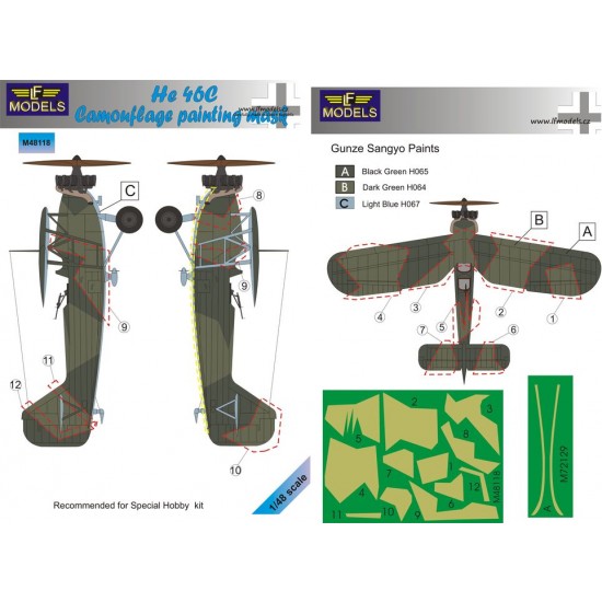 1/48 He 46C Camouflage Painting Mask for Special Hobby kit