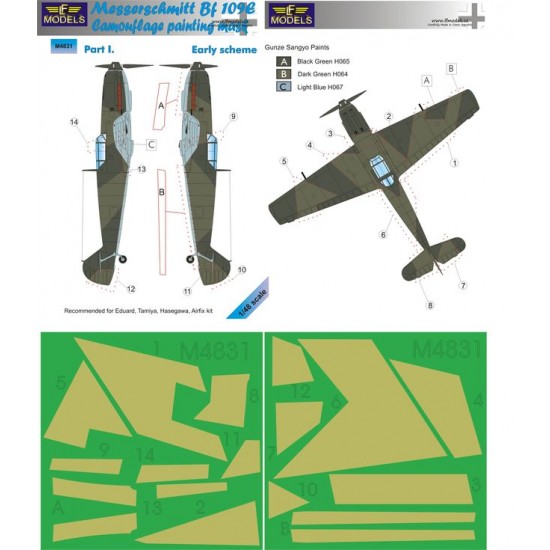 1/48 Bf 109E Early scheme part I. Camo Mask for Eduard/Tamiya/Hasegawa/Airfix