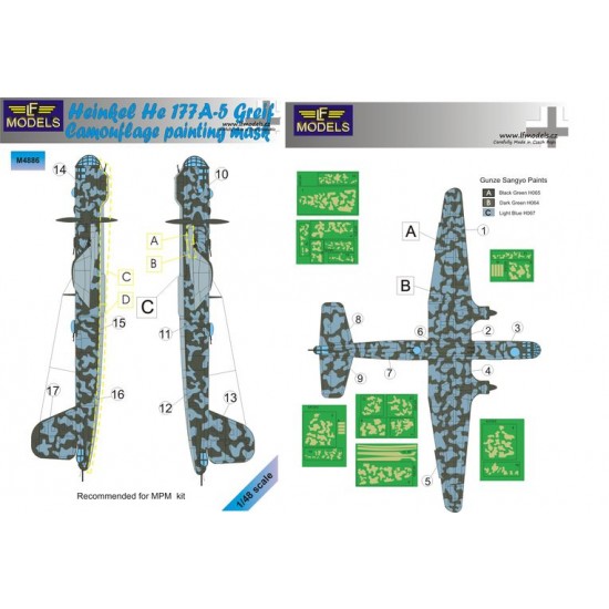 1/48 Heinkel He 177A-5 Greif Camouflage Painting Mask for MPM kit