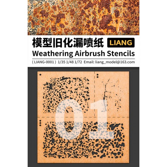 Weathering Airbursh Stencils for 1/35 1/48 1/72 Scale kits