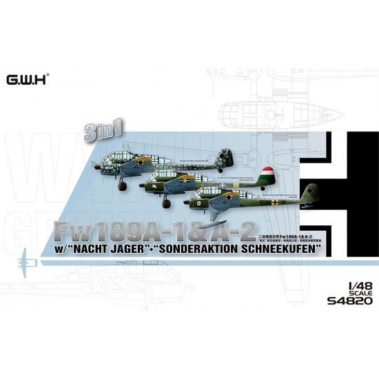 1/48 WWII German Fw 189A1 / A2 with Nacht Jager and Sonderaktion Schneekufen (3 in 1)