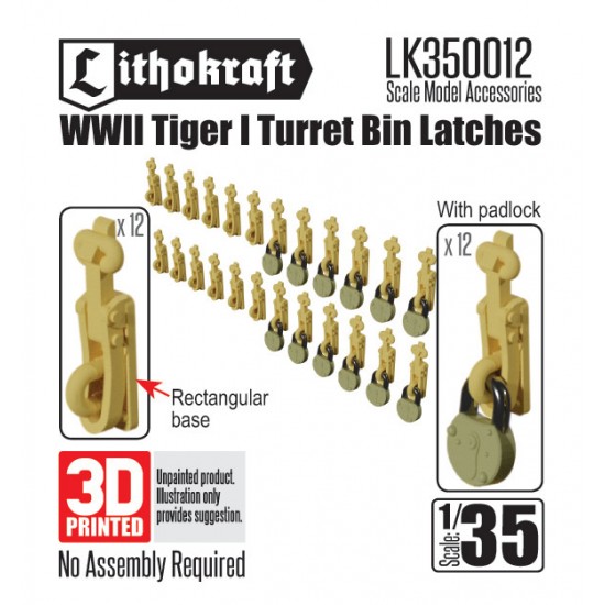 1/35 WWII Tiger I Turret Bin Latches