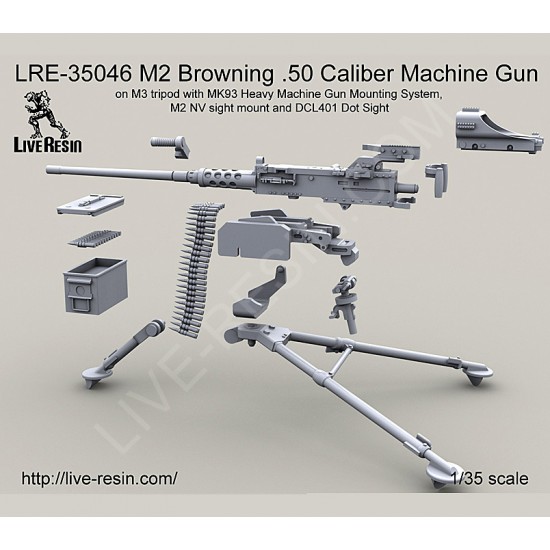 1/35 M2 Browning .50 Cal Machine Gun M3 Tripod w/MK93 HMGMS, NV Sight &DCL401 Dot Sight