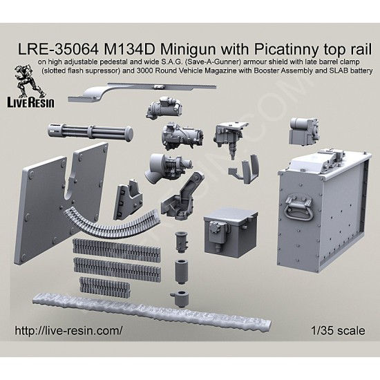 1/35 M134D Minigun w/Picatinny Top Rail SAG Shield A(Late Barrel Clamp &3000rds Magazine)