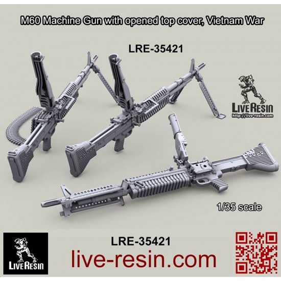 1/35 Vietnam War M60 Machine Gun with Opened Top Cover