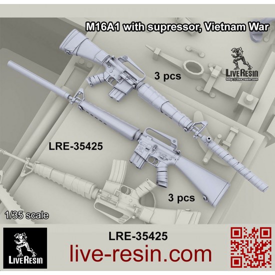 1/35 Vietnam War M16A1 with Supressor