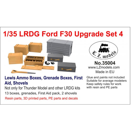 1/35 LRDG Ford F30 Upgrade #4 Lewis Ammo Boxes, Grenade Boxes, First Aid, Shovels