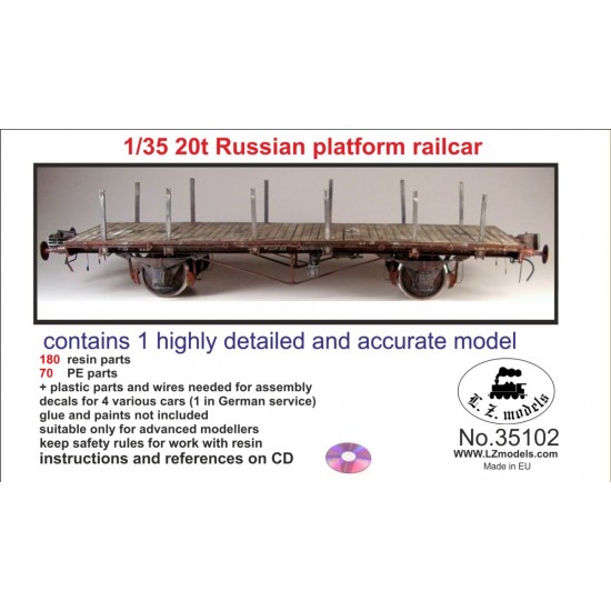 1/35 Russian 20t Platform Railcar (Full kit)