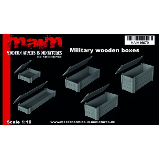 1/16 Military Wooden Boxes Set (5pcs)