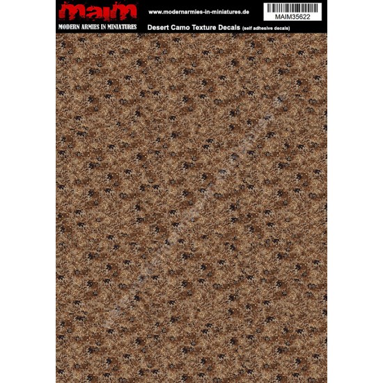 1/35 - 1/24 Desert Camo Texture Decals (self adhesive, 24cm x 17cm)