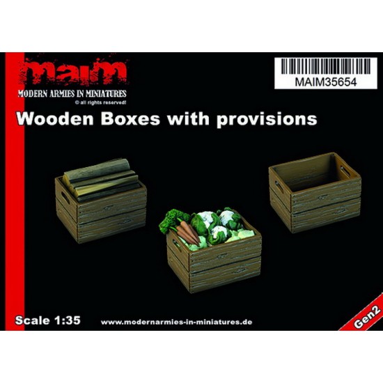 1/35 Wooden Boxes Set with Provisions (3 different boxes)