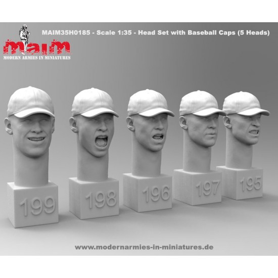 1/35 Character Heads Wearing Cap (5 Heads in different emotions)