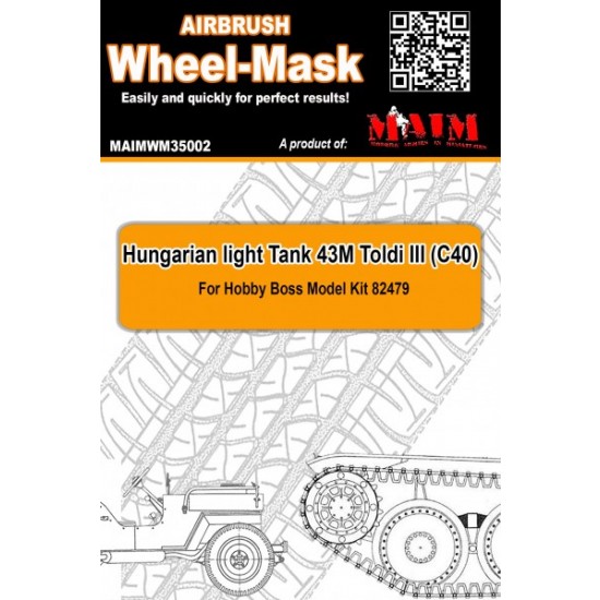 1/35 Hungarian Light Tank 43M Toldi III (C40) Wheel Mask for HobbyBoss 82479 kit