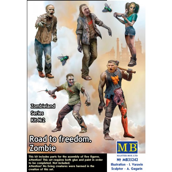 1/35 Zombieland Series Kit No. 2 - Road to Freedom, Zombie (5 figures)