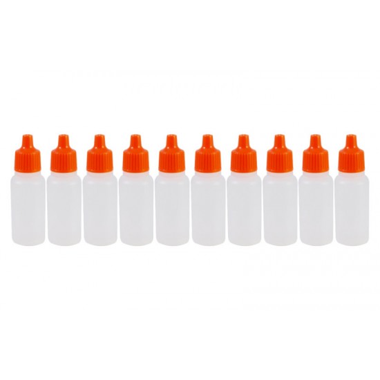 Empty 17ml Paint Bottle w/Eye Dropper & Lid (10 pack)