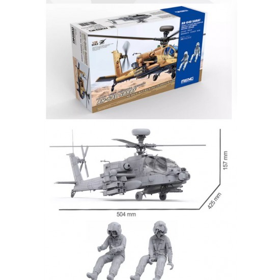 1/35 Israeli AF AH-64D SARAF Heavy Attack Helicopter with 2 Pilots