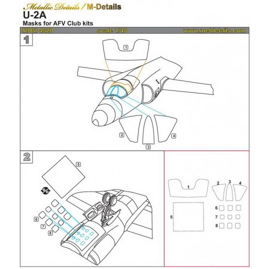 1/48 Lockheed U-2A Masking for AFV Club kits