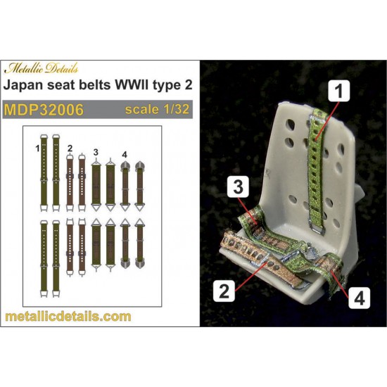 1/32 WWII Japanese Seatbelts 3D Decals Type #2