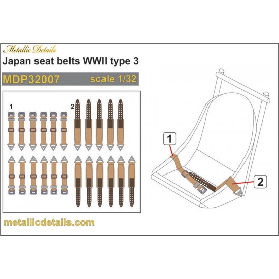 1/32 WWII Japanese Seatbelts 3D Decals Type #3