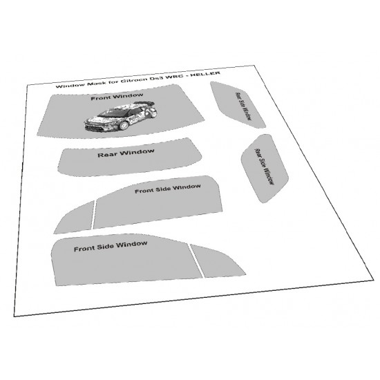 1/24 Citroen DS3 WRC Heller Window Masking