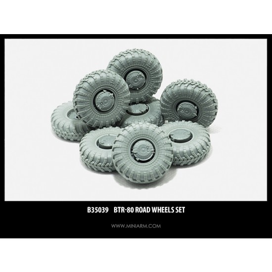 1/35 BTR-80 Road Wheels Set for Dragon/Zvezda/Trumpeter kits (8pcs) 