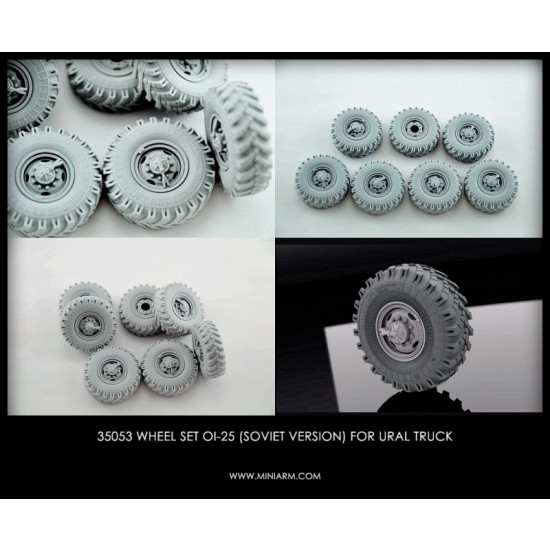 1/35 Soviet OI-25 Wheels Set for Trumpeter kits 6x6 Truck URAL -375/4320 kits (6pcs) 