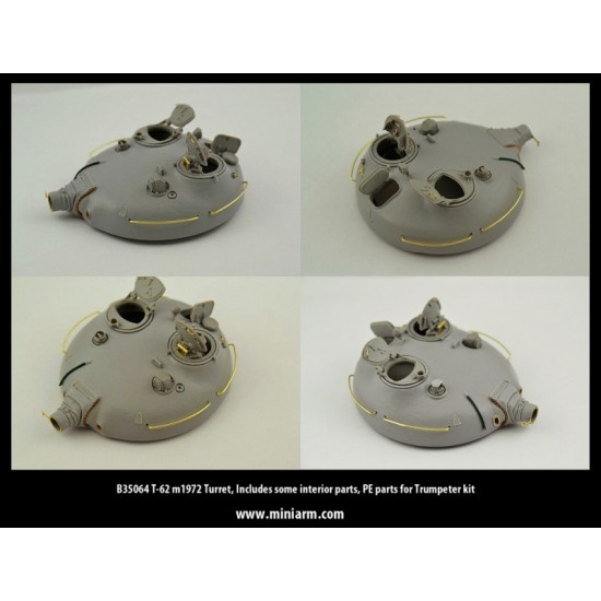 1/35 T-62 m1972 Turret w/Interior & PE Parts for Trumpeter kits 