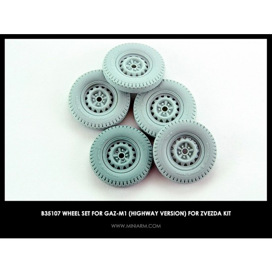 1/35 GaZ-M1 Wheel Sets (highway type) for Zvezda Models #3634