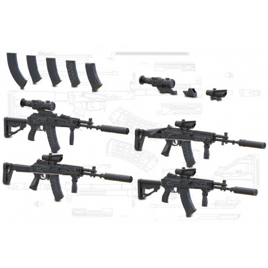 1/35 Modern Russian Armour AK-12/AK-12M Set SOF (4pcs)