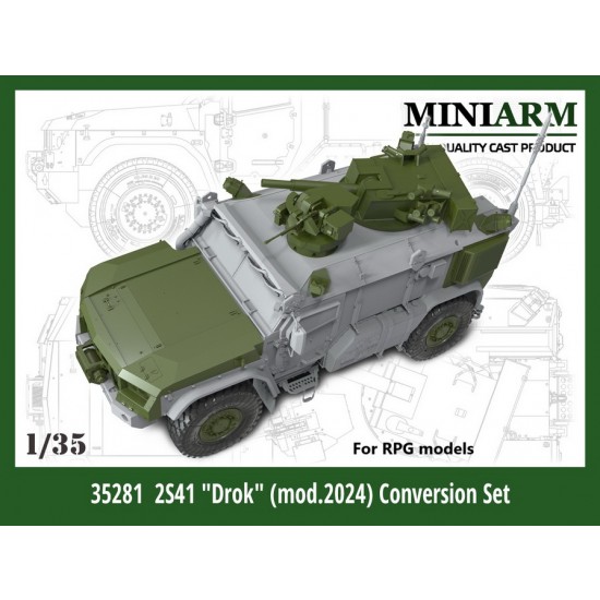 1/35 82mm Self-propelled mortar 2S41 Drok Conversion set (mod 2024) for RPG kits