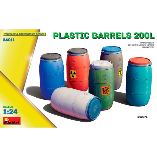 1/24 Modern Industrial Containers 200L Plastic Barrels (6pcs)