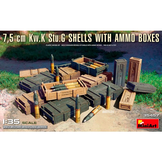 1/35 7.5 cm Kw.K Stu.G Shells with Ammo Boxes