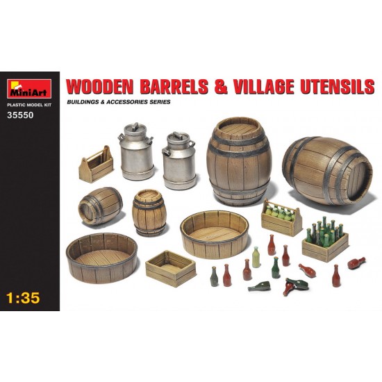 1/35 Wooden Barrels & Village Utensils