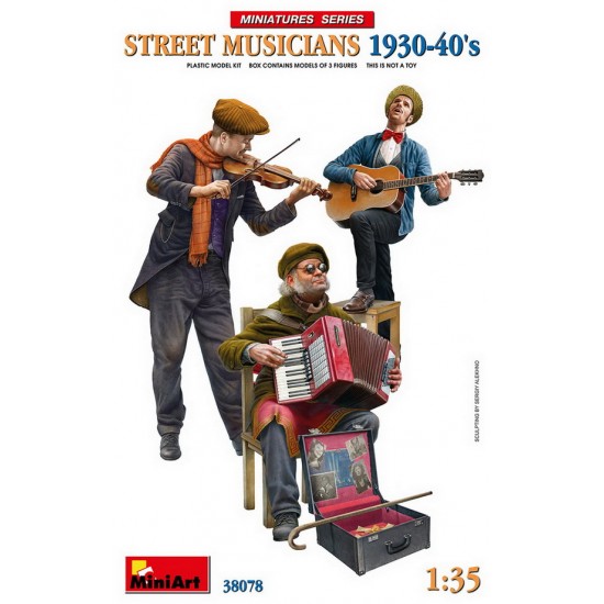 1/35 Street Musicians 1930-40s (3 figures w/musical instruments)