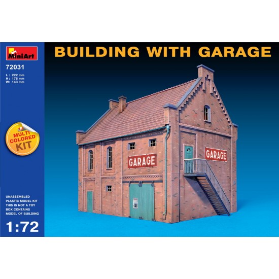 1/72 Building w/Garage (Building Size L x H x W: 222mm x 178mm x 143mm)