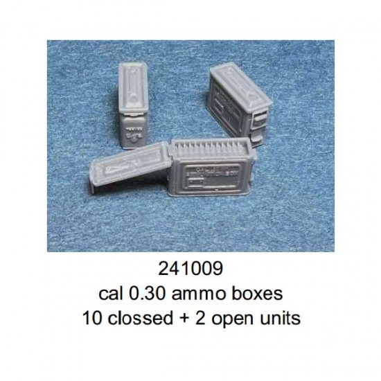 1/24 0.30 cal. Ammunition Boxes (10 closed and 2 opened)