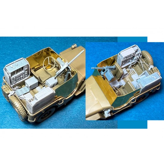 1/35 WWII US SCR-193 Radio set and M1919.30 cal Gun for Tamiya Jeep kits