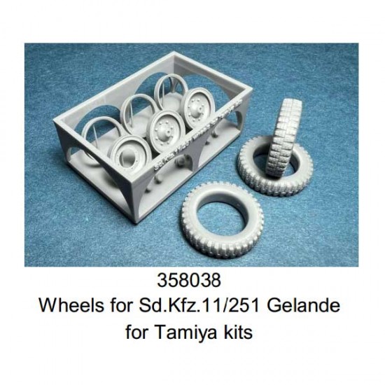 1/35 SdKfz.11/251 Wheels (gelande pattern) for Tamiya kits