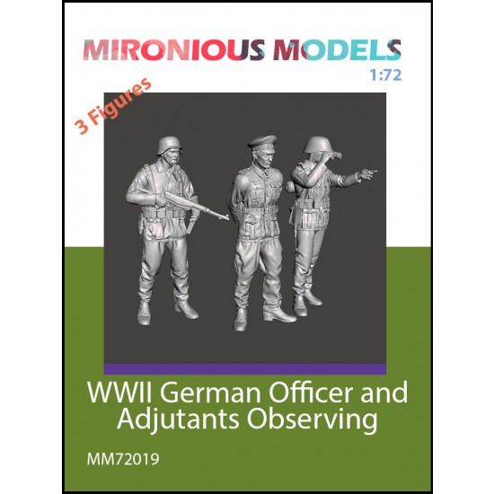 1/72 WWII German Officer and Adjutants Observing (3 figures)