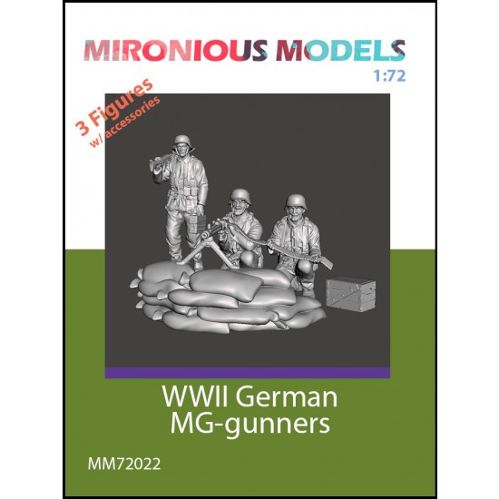 1/72 WWII German MG-gunners (3 figures with accessories)