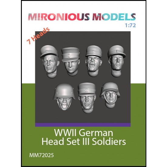 1/72 WWII German Head Set III Soldiers (7pcs)