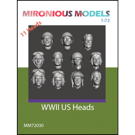 1/72 WWII US Heads (11pcs)