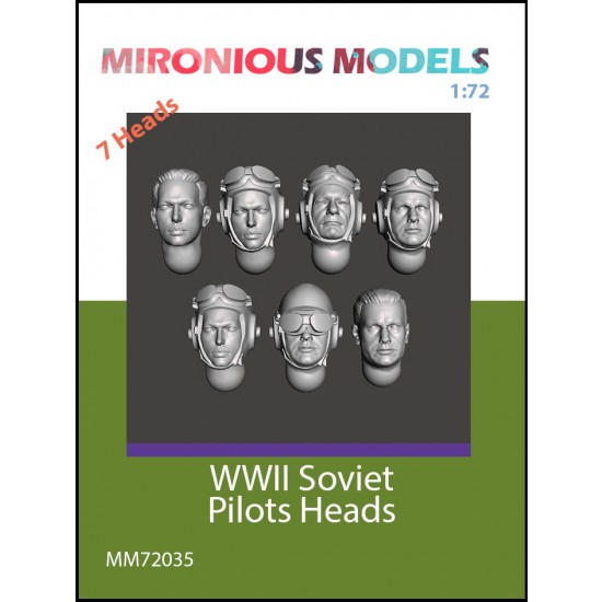 1/72 WWII Russian Pilots Heads (7 figures)