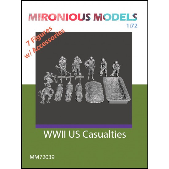 1/72 WWII US Casualties (7 figures with accessories)